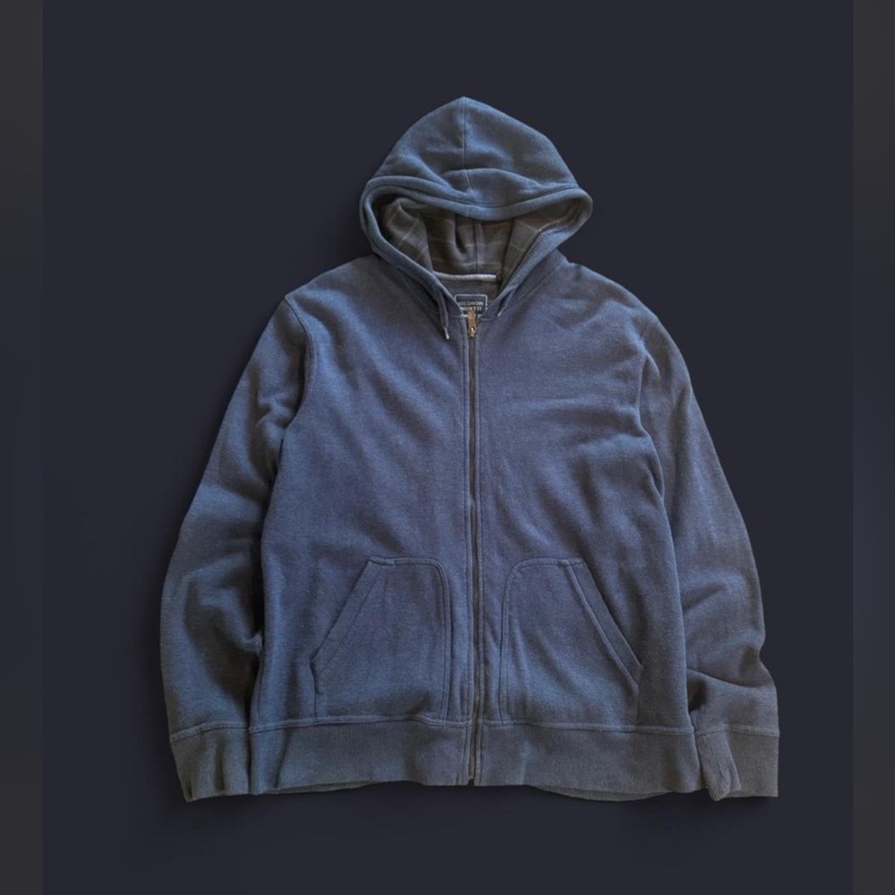 Y2K Navy Blue Zip-up Hoodie